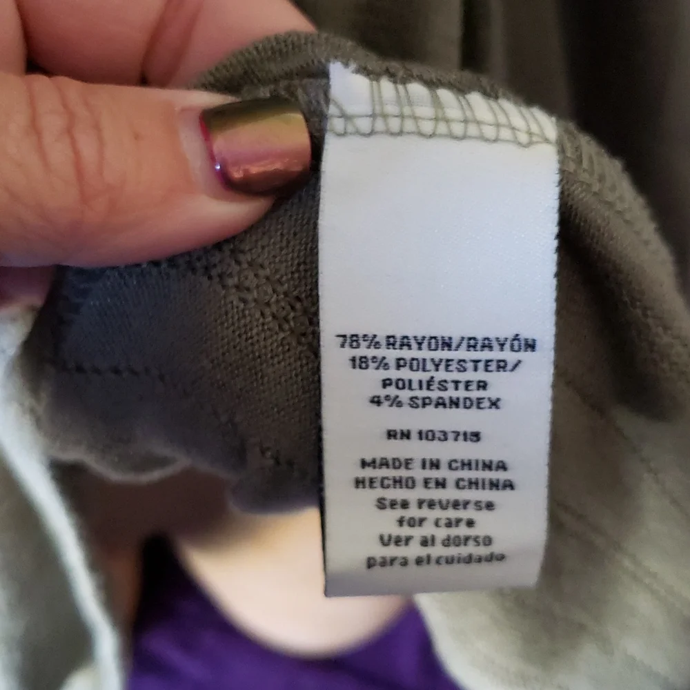NWT ZAC & RACHEL Olive Green Long Sleeve Top size XL - Picture 7 of 9
